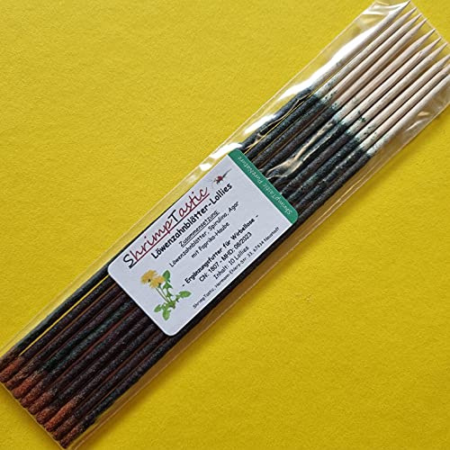 Löwenzahnblätter Lollies (10 Stück) / ShrimpTastic PureNature-Serie/Garnelen Futter LöwenzahnStangen