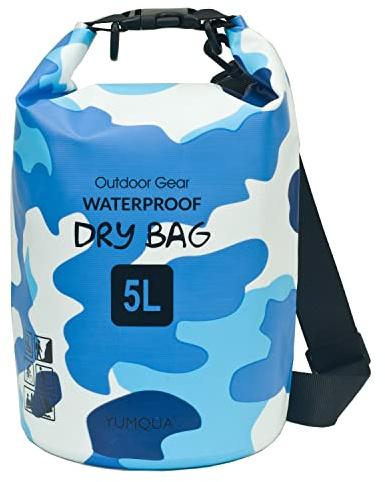 YUMQUA wasserdichte Tasche Dry Bag Wasserfeste Packsack für Wassersport | 5L/10L/20L/30L/40L Roll Top Drybag, Wasserdichte Beutel, für Kajak Boot Angeln Rafting Camping Snowboarden Schwimmen