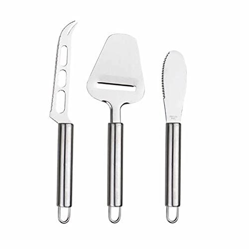 CTForest 3 Stück Käsemesser Set, Edelstahl Käsehobel, Käse Werkzeuge, Geeignet zum Schneiden von Käse und zum Teilen in Kleine Stücke(3 Arten)
