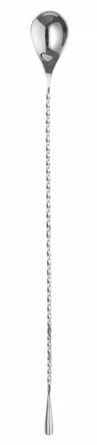 HENDI Barlöffel, gedreht, Cocktailrührlöffel, Rührlöffel, Cocktail löffel, Mix Löffel, (L)380mm, Edelstahl, Schwarz