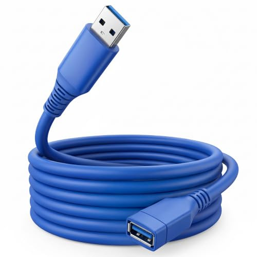 Retoo USB Verlängerung 3.0, 3 m, A-Stecker auf A-Buchse | Bis 5 Gbit/s, USB 2.0/1.1 kompatibel, PVC-Geflecht, abgeschirmt, für Drucker, Scanner und Tastatur, blau