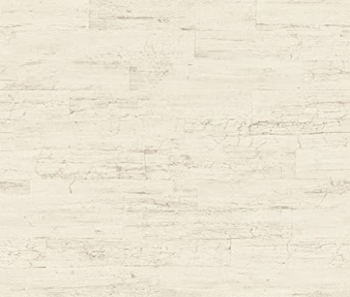 Rasch Tapete 537000 - Vliestapete in Cremeweiß mit Holzoptik aus der Kollektion Curiosity - 10,05m x 0,53m (LxB)
