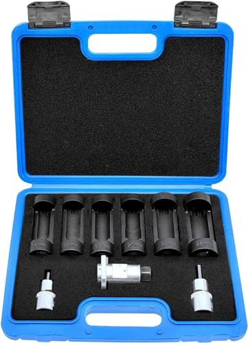 ZKTOOL 9-teiliges Stehbolzen-Nuss-Set für Federungsdämpfer, Größe 16mm, 18mm, 19mm, 21mm, 22mm, 24mm, mit 12 Punkten, 1/2-Antrieb, Federungsdämpfer-Spreiznuss, Stoßdämpfer-Entfernungs-Werkzeug
