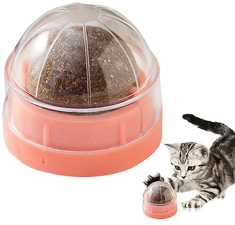 Katze Minze Ball - Drehbare Katze Spielzeug zum Lecken,Gesunde Zähne Reinigung Kauspielzeug, Essbare Kätzchen Spielzeug mit organischen Kugeln,