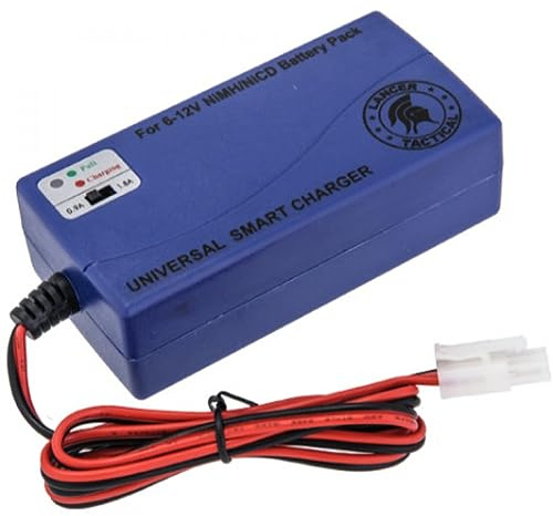 Lancer Tactical Smart RC Battery Charger for 7.2V-12V NiMH/NiCd Battery Packs (6S-10S), Ideal for RC Cars, Airplanes, Airsoft Batteries - Compatible with Standard Tamiya and Mini Tamiya
