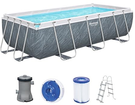 Bestway 56721-6 Piscina Power Steel Rettangolare 404x 201x 100
