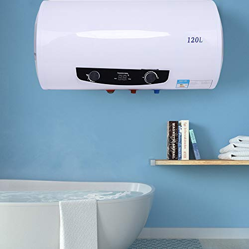 Elektronischer Durchlauferhitzer 2000W, Boiler 50L/120L, Warmwasserbereiter mit Temperaturregelung Digitalanzeige 220V für Küchenspüle Wachbecken Badezimmer (120L)