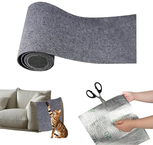Selbstklebende Kratzmatte Für Katze - Kratzteppich, Kratzbretter, Kratzschutz Für Wand - Schützt Teppiche Und Sofa (Dunkelgrau, 40 * 200cm)