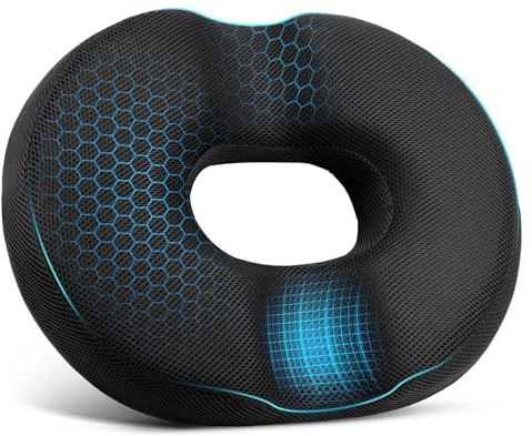 Donut Pillow Seat Cushion, Donut Chair Cushions for Postpartum Pregnancy & Hemorrhoids, Sciatica & Hip & Coccyx Pain Relief Desk Chair Cushion for Long Sitting Office Workers, Car Drivers