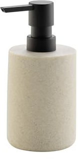 douceur d'intérieur, Distributeur Savon (Ø 7 x 16 cm) Granite Sable, Polyrésine Unie