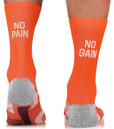 TODO RUNNING RAID LONG Laufsocken mit Lustige Aufschrift, Anti Blasen Socken, Technisch, Running Socks Men. Bunte Laufsocken Herren 43-46. (No Pain No Gain, 43-46)