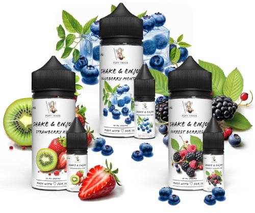 POPY TRADE - Shake & Enjoy 3er Top-Seller Set No. 2 - Overdosed Aroma 10 mal je 10ml in Dosierflasche, Für Lebensmittel, Getränke, Vernebler, Nebelmaschinen