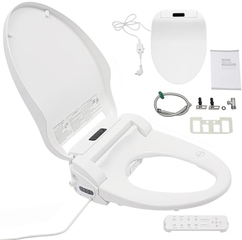Elektronisches Bidet, Intelligenter Smart Toilettensitz WC Bidet mit Fernbedienung und Düse, Mehrere Reinigungsmodi, Einstellbare Wasser und Sitztemperatur, Warme Lufttrocknung, IPX4