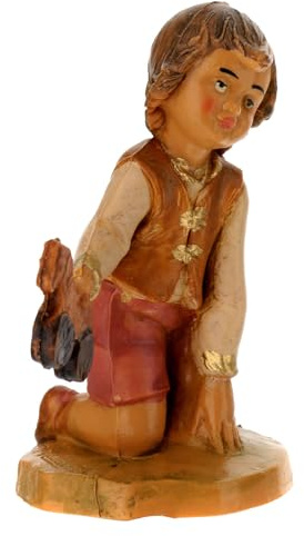 Holyart Kniendes Kind mit Spielzeug, für 12 cm Krippe, Fontanini