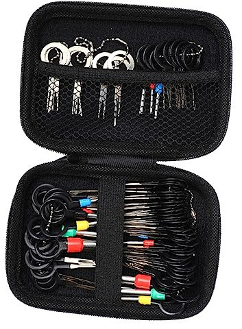 Toyvian 76pcs Terminal Extractor with Protective Bag for Car Electrical Wire Connectors, and Depinning Tools for and Electronic Wiring Repair
