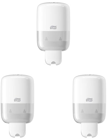 Tork Seifenspender Wandmontage für Seife und Hautpflegeprodukte Weiß S2, Easy to use-Zertifiziert, Elevation Design, 561000 (Packung mit 3)