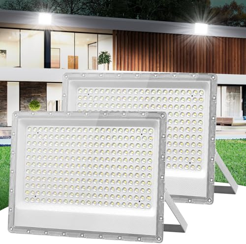 Dibaful 2 Stück 200W LED Strahler Außen Scheinwerfer | Außenstrahler 6500K Kaltweiß IP66 Wasserdicht | LED Fluter für Garten Sportplatz