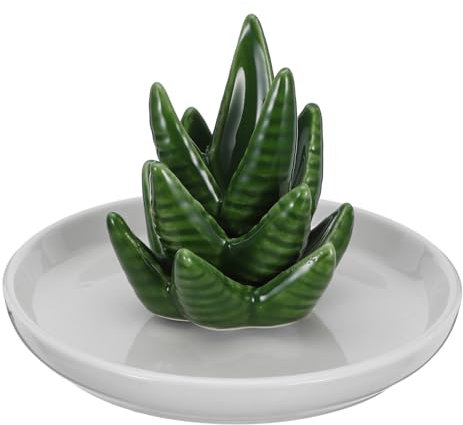 Beaupretty Thanksgiving Ceramic Cactus Ring Holder Dish Jewelry Tray