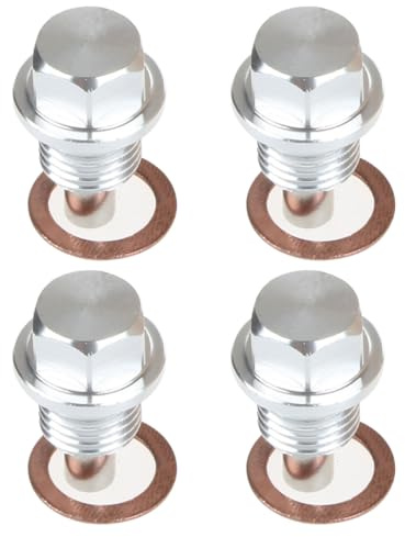 Zambuph Pernos de drenaje de aceite alto rendimiento para protección del motor: fácil instalar, duradero, magnético, tapón drenaje aceite, aleación aluminio, plata,4 piezas, M12*1.5