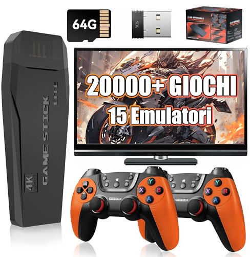 M9 Console di gioco retrò con doppia impugnatura ricaricabile 20.000 giochi 15 Emulatori Console retro game,Game Stick 4K HD,Cerca giochi/Giochi preferiti/Salva giochi,Console per videogiochi per TV