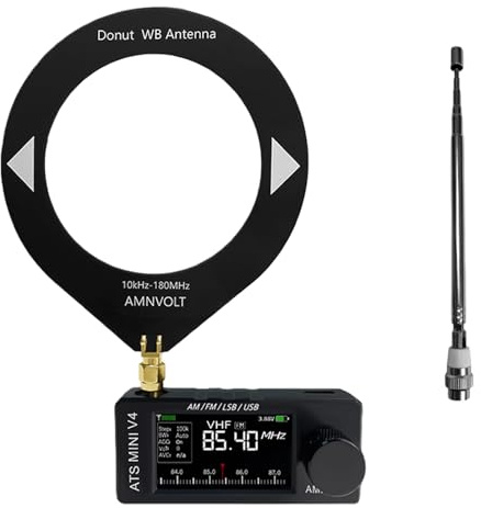 Si4732 Mini Radio V4 Taschenradio | Betriebsarten: AM/FM/LSB/USB | Frequenzbänder: HF, SW, MW, VHF | 800-mAh-Akku für Outdoor-Abenteuer, Reisen und den täglichen Gebrauch (Metallgehäuse)