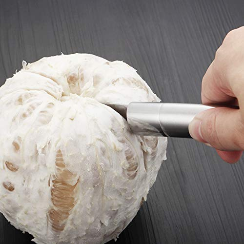Tnfeeon Pelafrutta in Acciaio Inossidabile, Strumento Curvo Seghettato con Lame di Coda, Impugnatura Ergonomica per Pompelmi e Agrumi