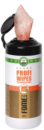 FOME FLEX Heavy Duty Cleaning Wet Wipes – 75 Professional Hand & Tool Wipes | Biodegradable, Neutral pH | Removes Grease, Oil, Sealant, Paint, Tar & PU Foam