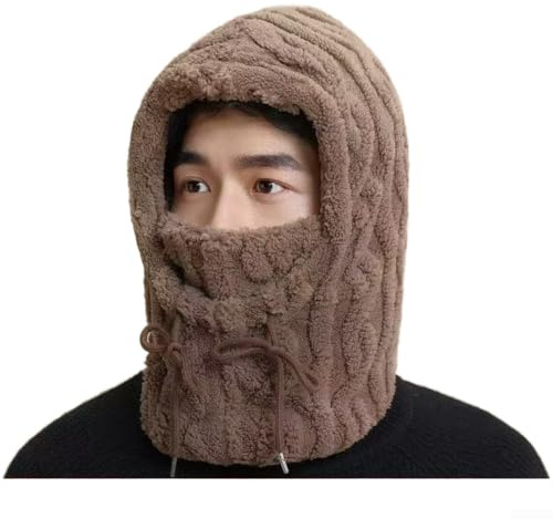 PureBowlic Dam vinter fleece hjälm hatt vattenvåg design vindtät varm cykelmössa justerbar mjuk mössa polyester plysch tyg hjälm kompatibel för utomhussport ridning (svart)