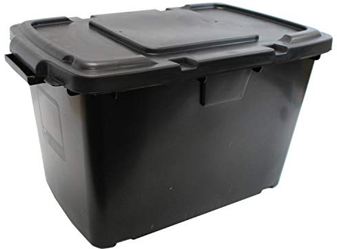 All-Green Coral 55 Litre Black Outdoor Kerbside Waste Recycling Box - Box & Black Lid