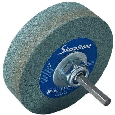 SharpStone 1.0 Affûteur de Forets - Meule d'affutage à tige hexagonale pour perceuse, Embout pour forets plats et coffrets de forets, Pierre à affûter pour bois, plastique, métal et béton