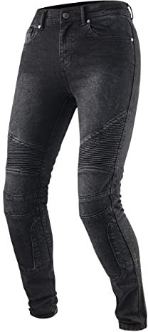 REBELHORN Vandal Lady Jeans da Moto Donna | Fodera in Fibra Aramidica | Protezioni per Ginocchia e Fianchi SAS-Tec | Tasca per Protezione del Coccige | Tapered Fit