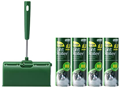 Fedicelly Large Lint Rollers Pet Hair Extra Sticky Furniture,Cat Dog Hair Remover Laundry Clothes Carpet,6.3 inches Wider with 320 Sheets Giant Lint Remover Brush for Couch