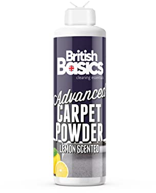 BritishBasics Carpet Powder Refresher | Removes Stains and Odours | Powerful Fabric Cleaner that Eliminates Smells | Lemon Scent 600g, White