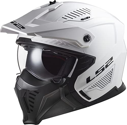 LS2, Casco Jet Modular Moto Drifter Solid White 2206, M