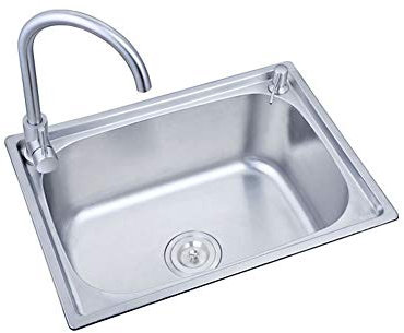 Küchenspülen-Wasserhahn-Kombiset aus Edelstahl 304, handgefertigte Unterbaumontage, tiefes Einbauwaschbecken (Größe: 530 x 380 mm)