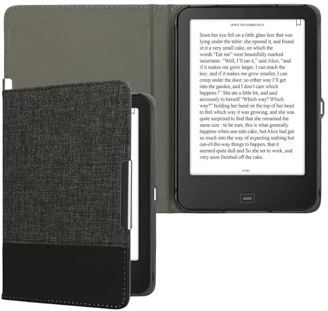 kwmobile Hülle kompatibel mit Tolino Shine 2 HD - Canvas eReader Schutzhülle Cover Case - Anthrazit Schwarz