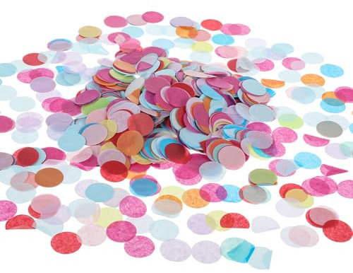 Yuanchu 6000 unidades de confeti, 2,5 cm, multicolor, 50 g, para cumpleaños, boda, multicolor, redondo, decoración para mesa, confeti para carnaval, Navidad, bautizo, baby shower, color