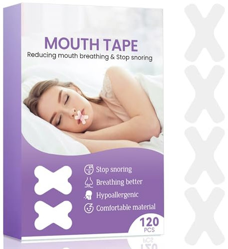 Bandes Adhésives pour Dormir, 120 Pièces Dispositif Anti-ronflement pour Améliorer le Sommeil Nocturne, Aide à Lutter Contre le Ronflement et Développe les Habitudes de Respiration Nasale