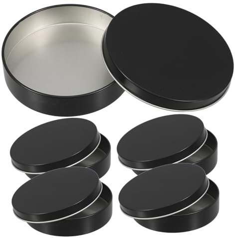 Ciieeo 6pcs Round Snack Box for Candy Picking Game Metal Tin Container Portable Mini Tin Box Candy Storage Container