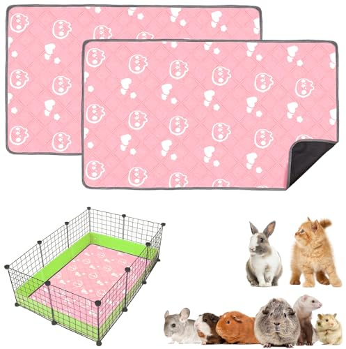 Mooydee Meerschweinchen-Bettwäsche – waschbare Meerschweinchen-Käfigeinlagen, wasserdicht, wiederverwendbar und rutschfest, super saugfähige Matten für Kleintiere, Haustiere, Kaninchen, Hamster