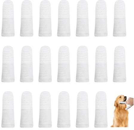 GIDWRIY 20 Piezas Cepillo Dientes Perro Dedo,Cepillo de Dientes Gato de Tela,Dog Toothbrush Pet,Limpieza Diente Perro,Limpia Diente Mascotas,Accesorios Limpiar Dental Perros,Higiene Dental Perros