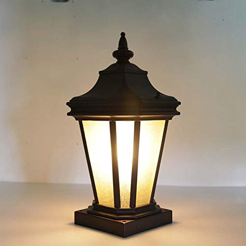 Lámpara de pie para Exterior, Comunidad Europea Faros de Pared Creativo Aluminio Vidrio E27 Exterior Impermeable Paisaje Bolardo Luminarias Villa rúst