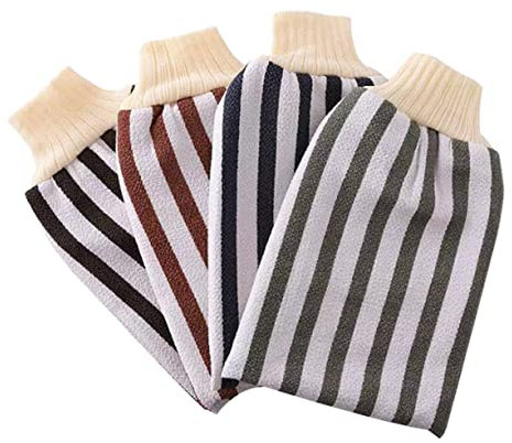 CALLARON 4 Pezzi Bagno Esfolianti Massaggianti per Accessori per Bagno Colori Misti Rimozione Polvere per Esfoliare Braccia Gambe e Schiena