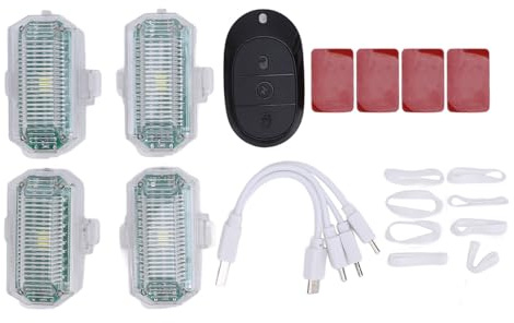Pilipane Wireless Light Strobo LED RGB 7 Colori Remoto Control Luce lampeggiante wireless ricaricabile con batteria da 1000 mAh per decorazione per esterni per animali domestici Night