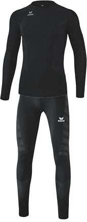 Erima Unisex Kinder Funktionsunterwäsche Set eng anliegend (250115), schwarz, 128