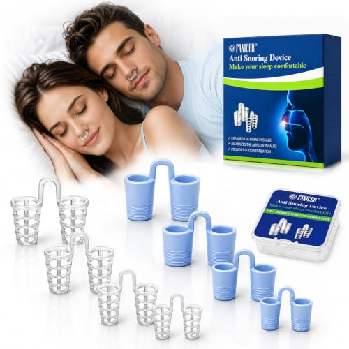 8 Piezas Anti Ronquidos Dilatador Nasal, Dilatador Nasal Silicona, Dispositivo Reutilizable Contra los Ronquido, Antironquidos para Dormir Eficaz, Ayuda a Reducir Los Ronquidos, Azul+Blanco
