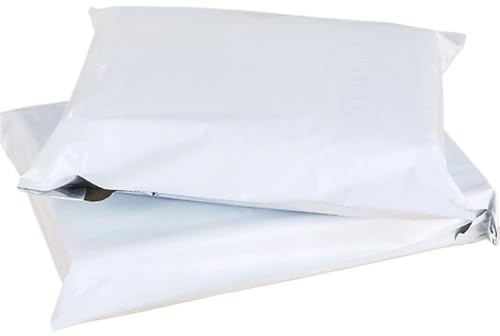 YDMHYLAI postväska 20 st vit poly postpåse, självhäftande PE plast försegling for fraktförsändelse kurirväska(38X52 20PCS)