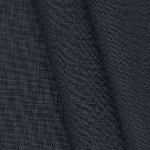 STOFFKONTOR 100% Leinenstoff - edler Naturstoff - vorgewaschen - Meterware, dunkel-blau - zum Nähen von Kleidern, Röcken, Trachtenmode