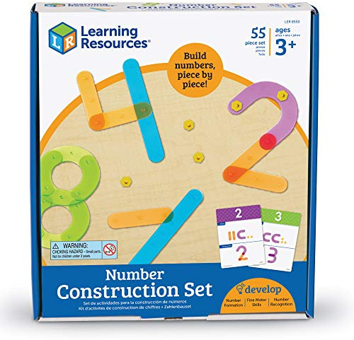 Learning Resources Number Construction - 55 Pieces, Ages 3+ Number Set for Kids, Math Games for Kids. Kindergartner Learning Materials