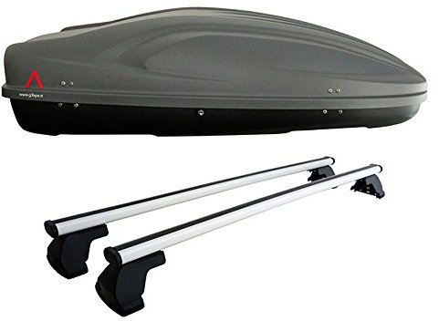G3 - COFRE DE TECHO ALL-TIME 400 + BARRAS DE TECHO DE ALUMINIO MODELO PACIFIC PARA COCHES SIN RAIL